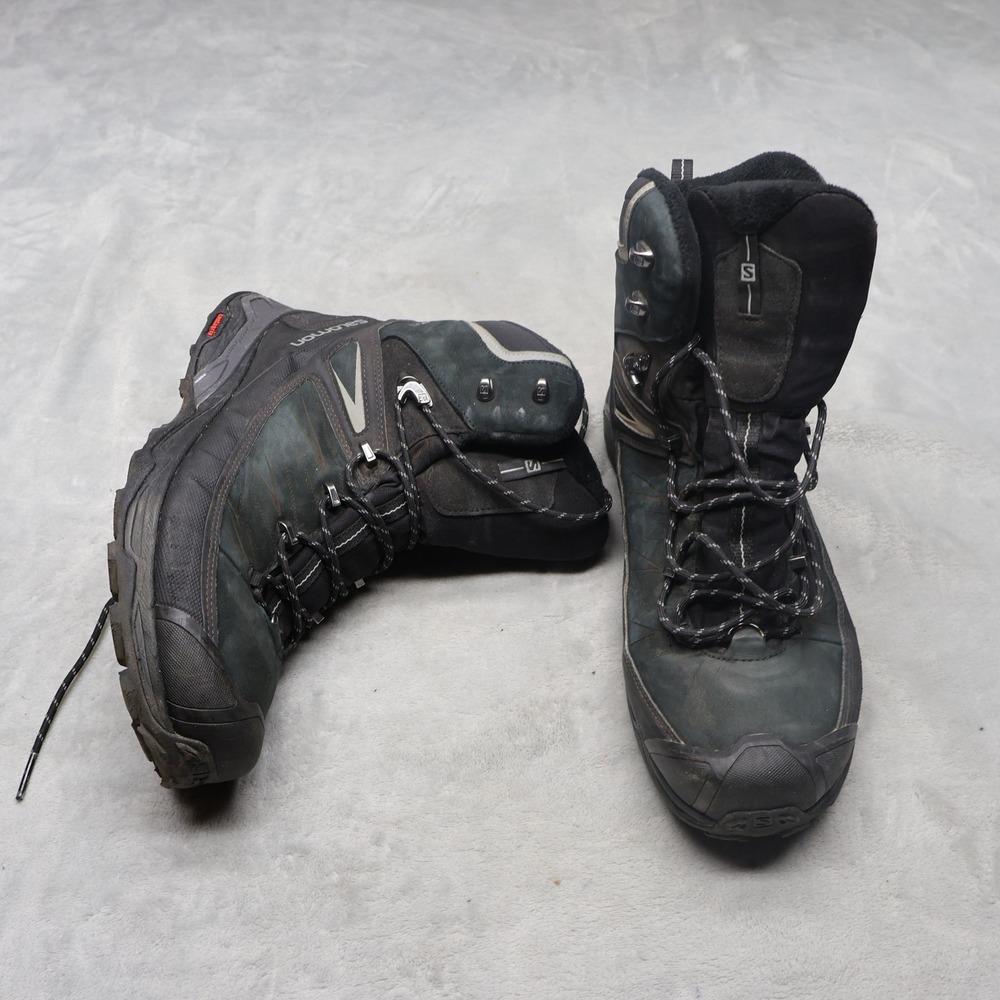 Salomon Mens‎ 10.5 Hiking Boots Black X Ultra Winter CS WP 2 Leather Contagrip
